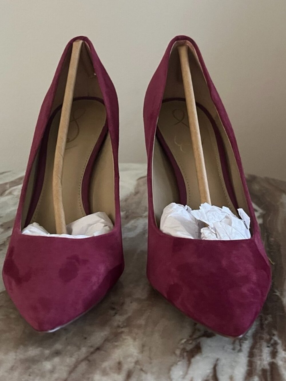 Sam Edelman Hazel Mulberry Suede Pumps 7.5 Pointed Toe Stiletto